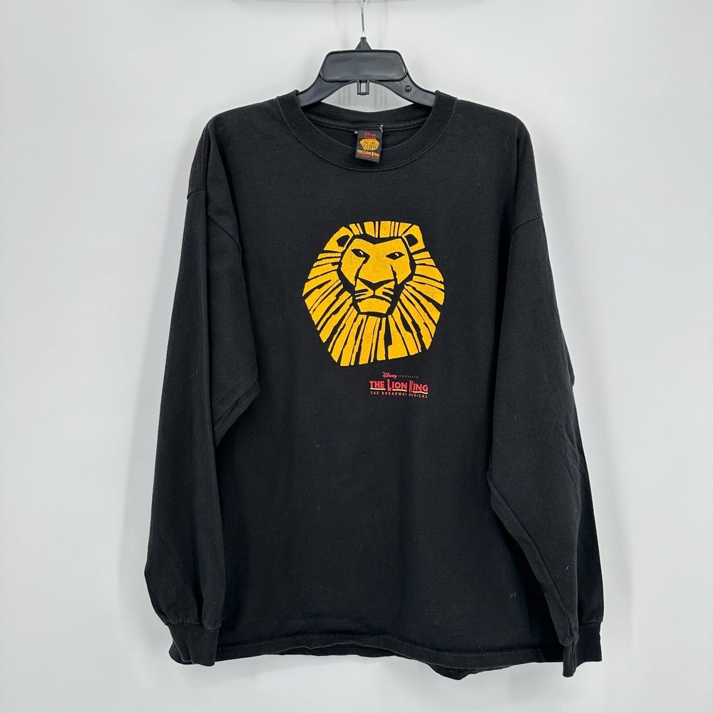 Vtg Disney The Lion King Shirt Mens L‎ Black Yellow The Broadway Musical 90s